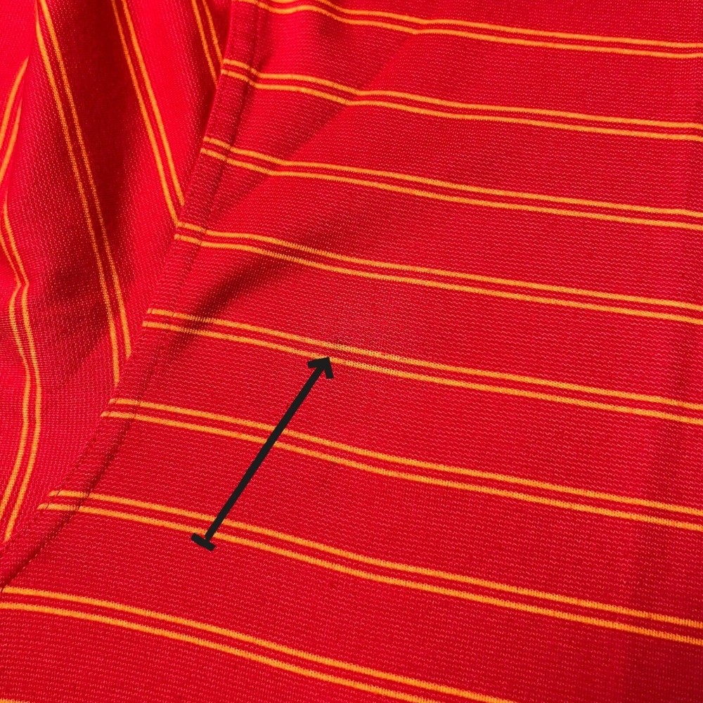 Nike GOLF Dri-FIT Striped Short Sleeve Performance Red Polo Shirt Mens Size M - Picture 7 of 7